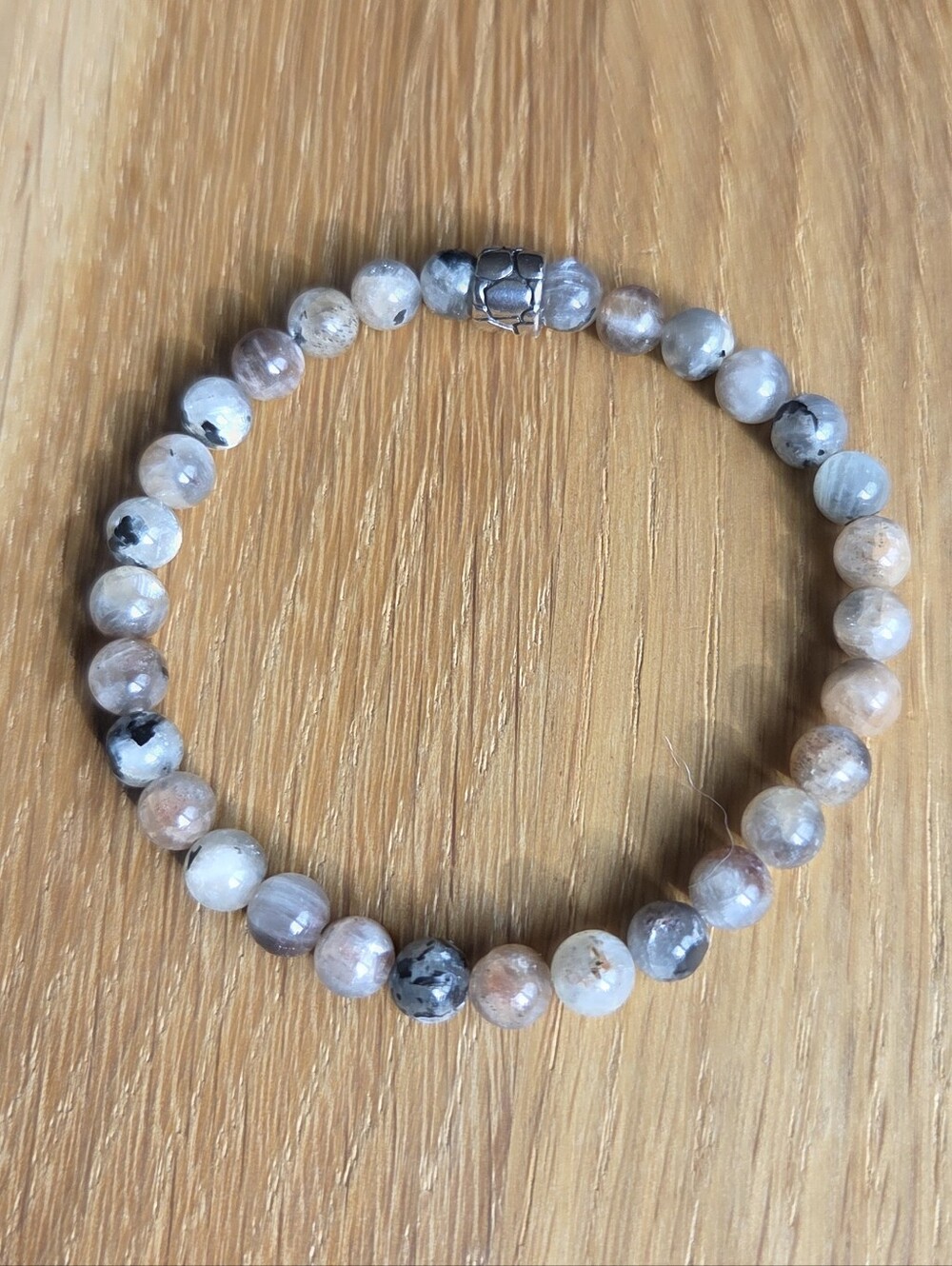 Sunstone / Moonstone Beaded Stretch Bracelet | Handmade